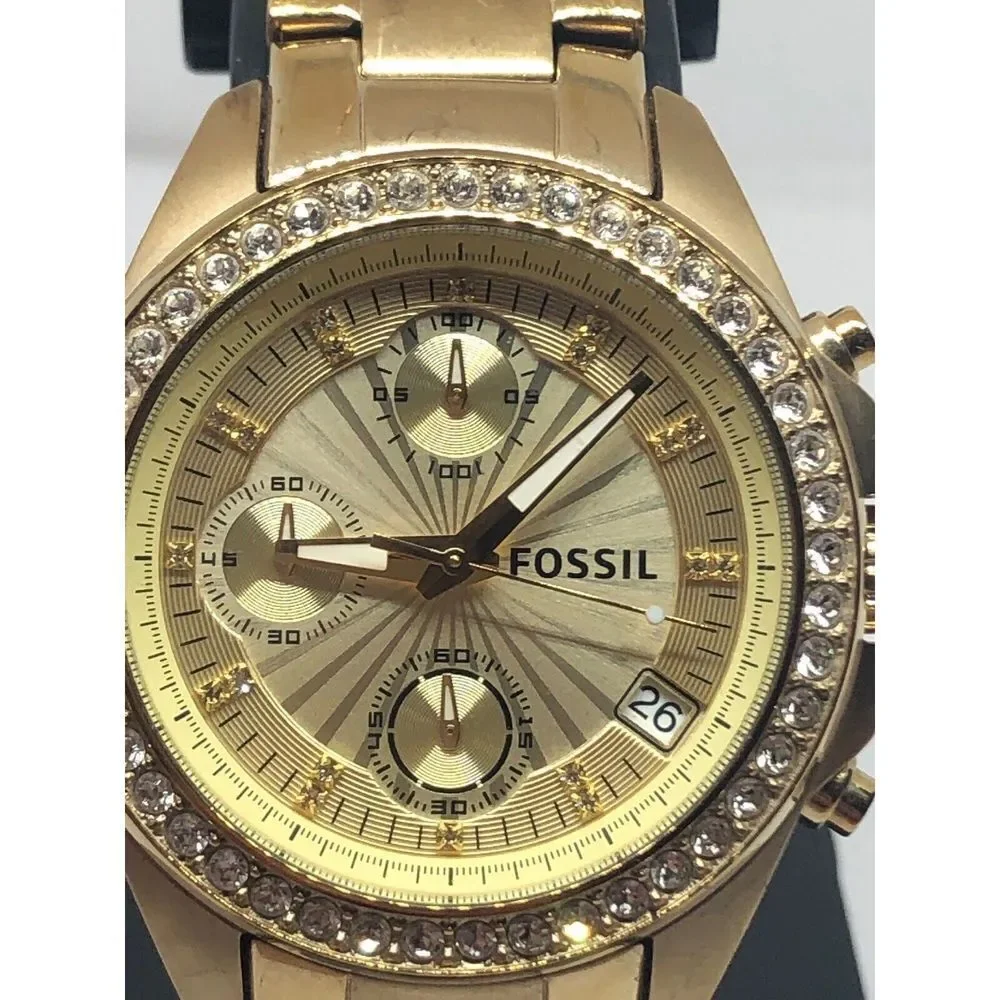 Fossil ES2683 Women's Stainless Steel Analog Champagne Dial Quartz Watch RK332